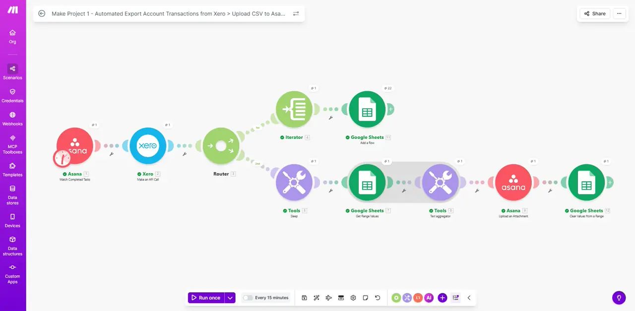 Auto Export Account Transaction from XERO